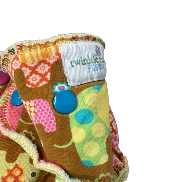 Twinkie Tush Cloth Diaper Fabric Diaper Baby Adjustable Elephant Brown - Picture 2 of 7